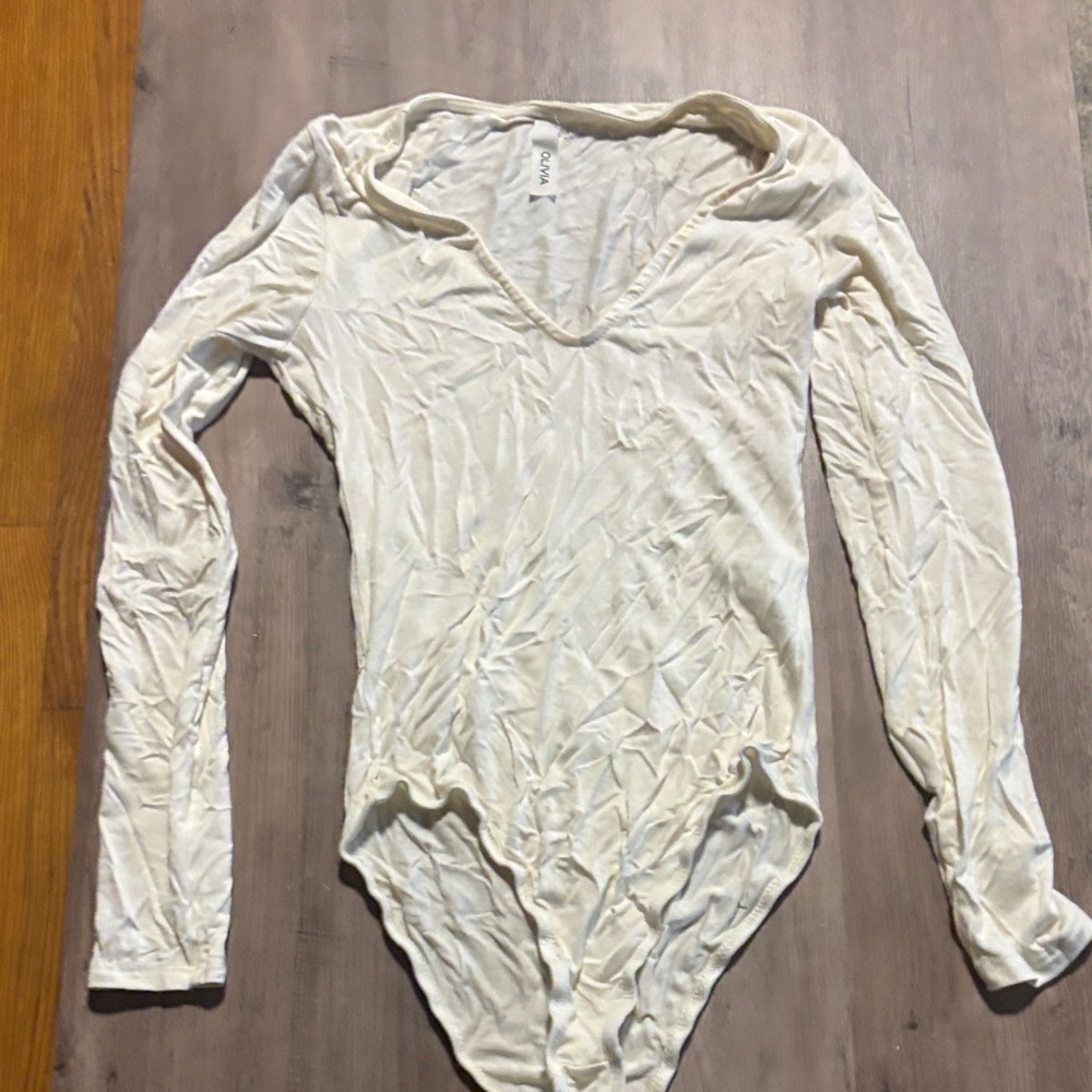 Cream Long Sleeve Bodysuit